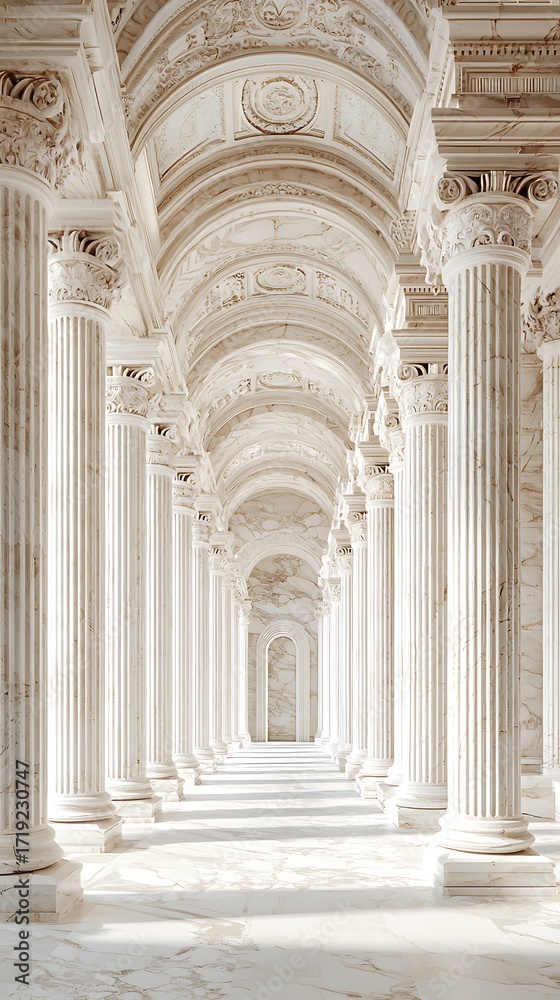 Fototapeta premium Elegant classical architecture hallway design high resolution picture
