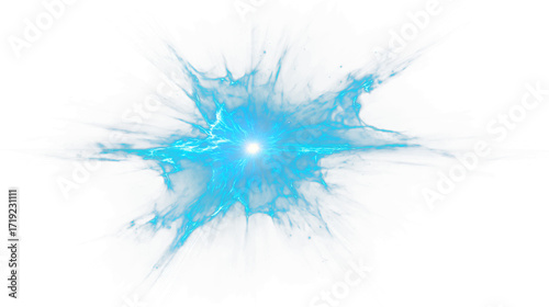 Electric blue energy burst explosion effect