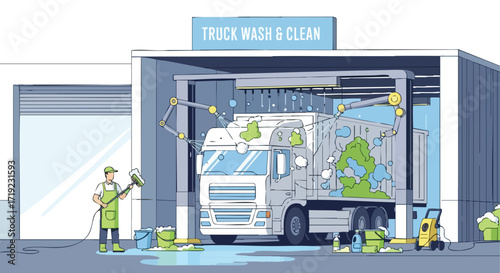 Automated and Manual Truck Wash and Cleaning