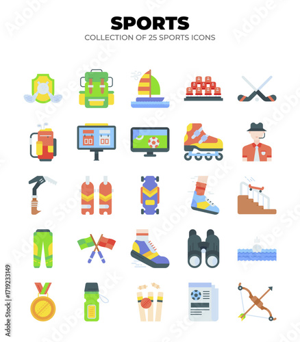 Collection of 25 Colorful Sports Icons