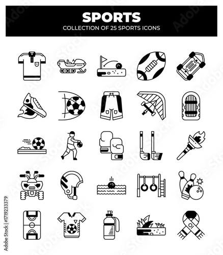 Collection of 25 Sports Icons. A Visual Guide to Various Sports and Activities
