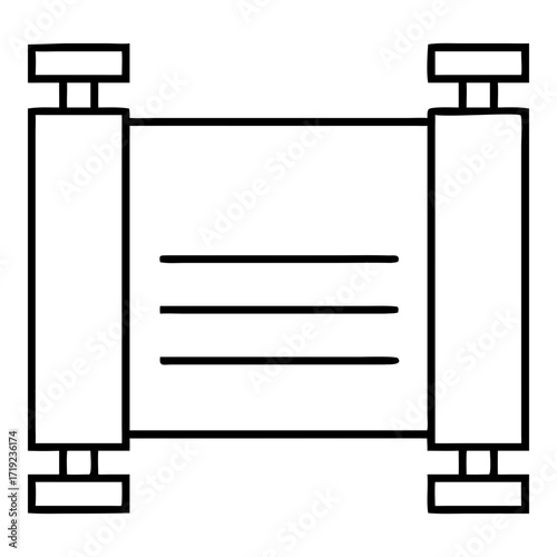 Ancient scroll document history manuscript vector illustration isolated open