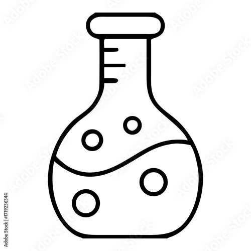 Laboratory Flask Icon Chemical Experiment Science Vector Outline