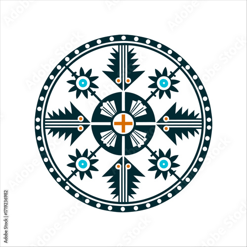 Navajo Sandpainting Radial Design for Healing Navajo Sandpainting A radial symmetry design for healing