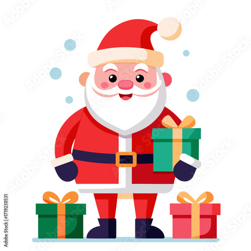 santa claus with gift boxes