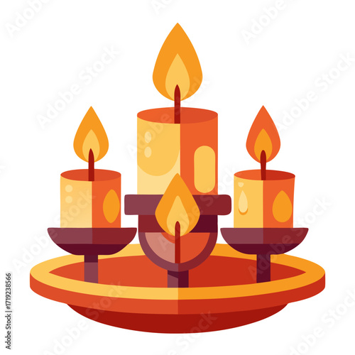 burning candle on a white background