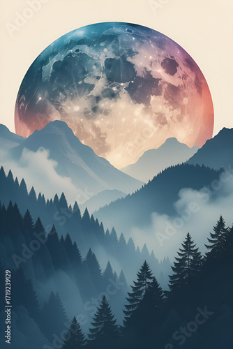 mountain landscape with clouds