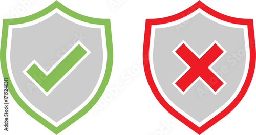 Shield icons representing approval and rejection