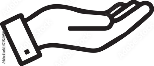 Open hand ready to help, give or receive.

