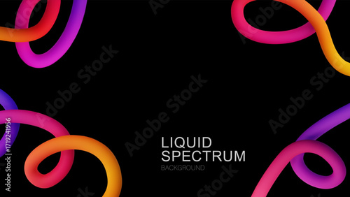 Wallpaper Mural Vibrant Liquid Spectrum Gradient Flowing On a Black Background Torontodigital.ca