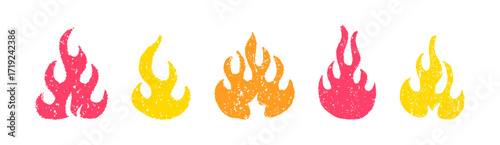 Wallpaper Mural Grunge Styled Colorful Flame Illustrations in Red, Orange, and Yellow Tones Torontodigital.ca