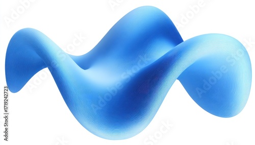 Abstract wavy, smooth, blue form