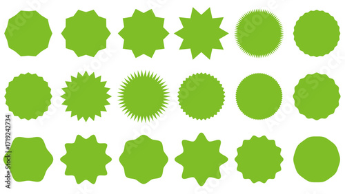 ギザギザフレームセット　セールステッカー　緑
Jagged Frame Set Sale Sticker Green