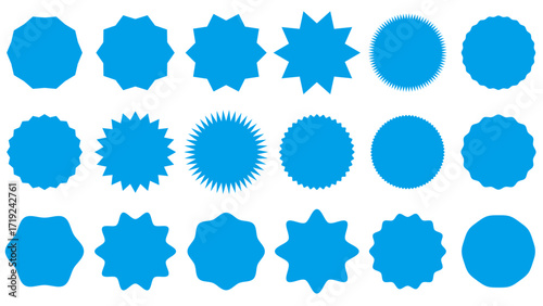 ギザギザフレームセット　セールステッカー 水色
Jagged Frame Set Sale Sticker Light Blue