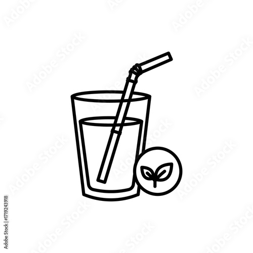 Bamboo Straw Eco Icon