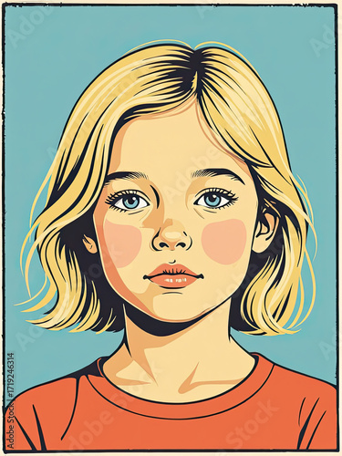 A blond girl portrait in vintage style