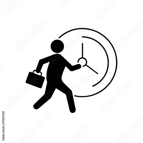 Man running late with briefcase