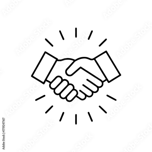 Handshake agreement line icon