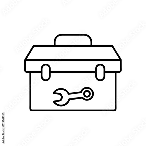 Outline toolbox with wrench icon