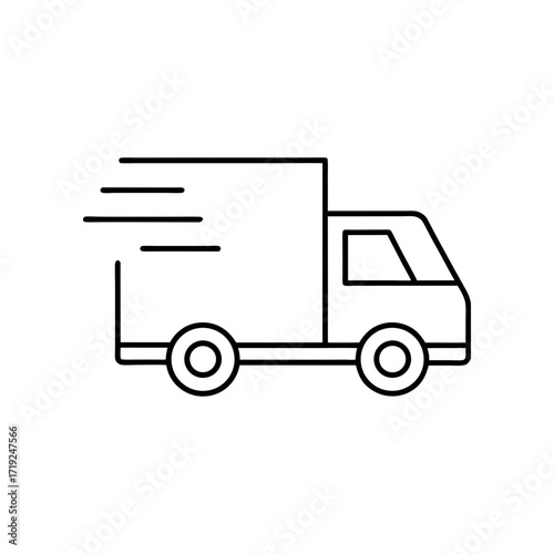 Delivery truck outline moving