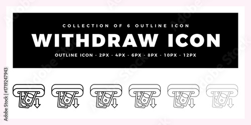 Pack of 6 Outline Vector Withdraw icon