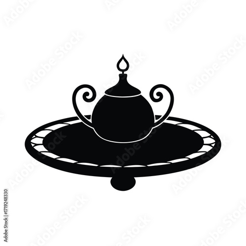 chebakia on an ornate silver platter