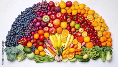 Fototapeta Naklejka Na Ścianę i Meble -  Colorful rainbow of fresh fruits and vegetables (1)