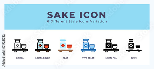Sake symbol. vector icon symbol. logo illustration. vector graphics