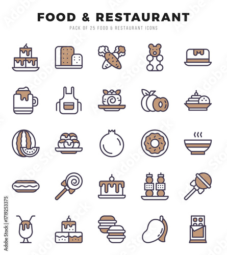Food and Restaurant icon pack for your website. mobile. presentation. and logo design.