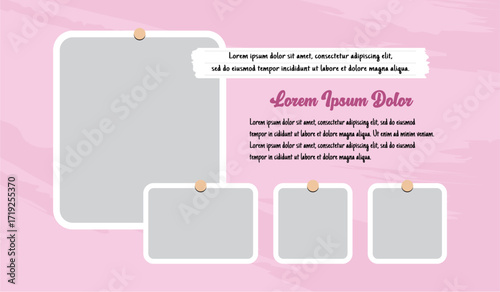 Pictures or photos frame collage layout abstract photo frames and digital photo wall template