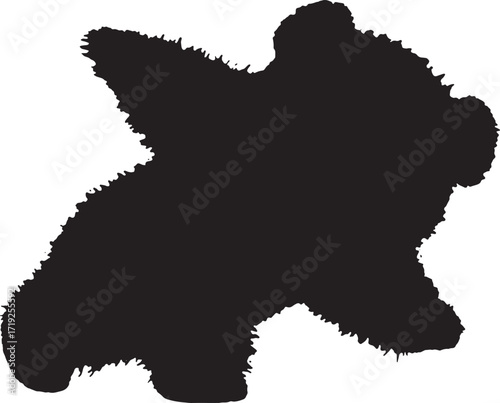 Abstract black and white ink blot graphic design element concept