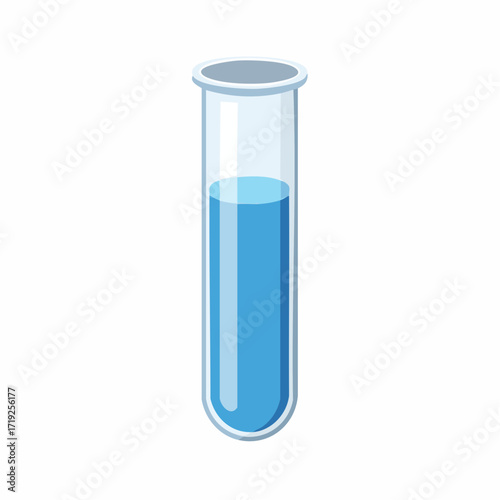 Chemistry Test Tube: A single test tube, meticulously filled with a vibrant blue liquid, stands as a symbol of scientific exploration and experimentation.