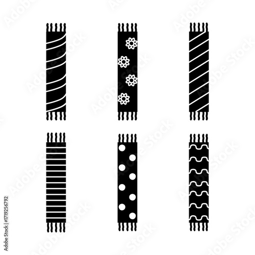 Set of hand drawn shawls and scarf style doodle collections