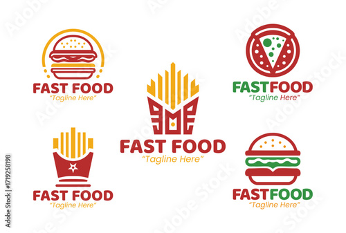 5 Fast Food Logo Set Bold and Dynamic Branding Collection
