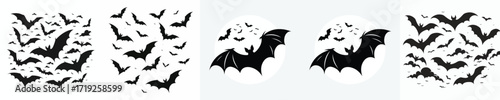 Halloween flying bat silhouette vector