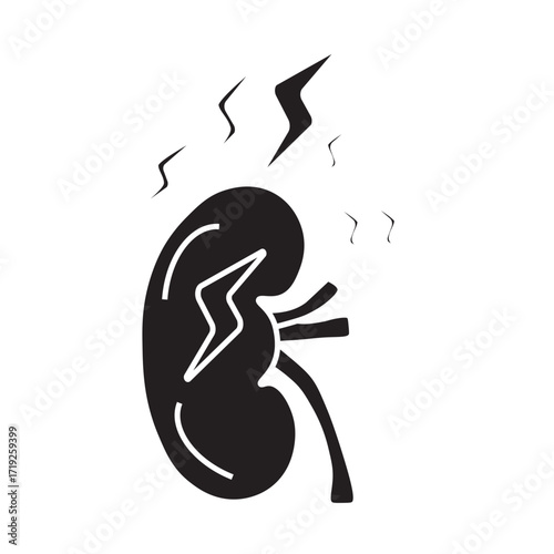 Acute Kidney Injury Glyph Icon 