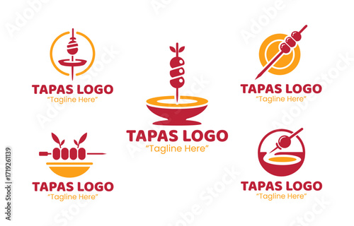 5 Tapas Logo Set Professional Small Plates Branding Collection