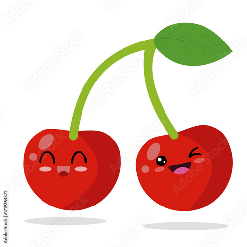 this is a vector image of a cherry fruit