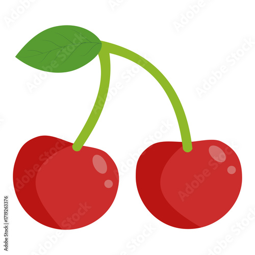 this is a vector image of a cherry fruit