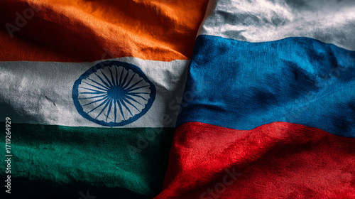 India russia flags relationship partnership diplomacy trade agreements concept