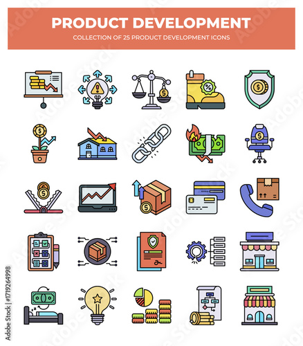 Product Development Icons: 25 Essential Icons for Business Planning and Growth