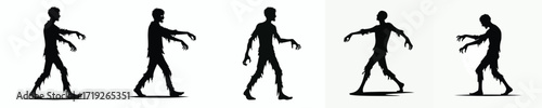 vector silhouette of a walking zombie halloween