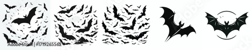 Halloween flying bat silhouette vector