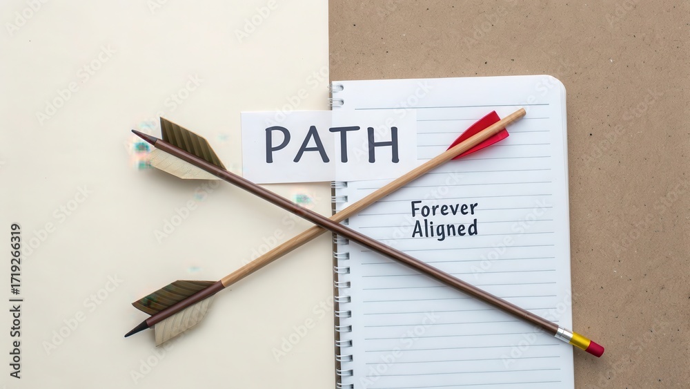 custom made wallpaper toronto digitalCrossed Arrows and Notepad with Path Label Inspiring Journey