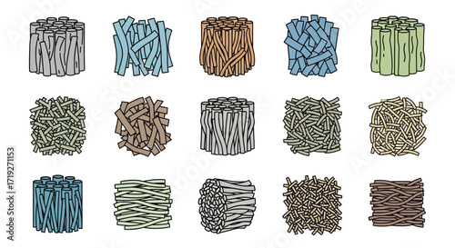 Collection of various fiber textures.