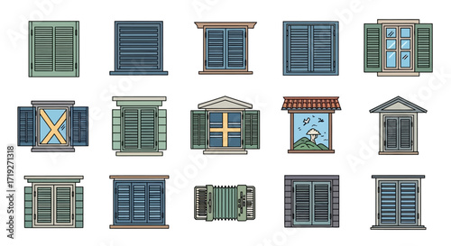 Collection of various window styles and designs.