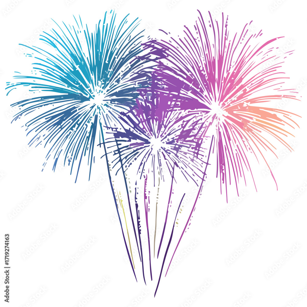 Obraz premium fireworks, asian new year, festival, vector, transparent background, celebration, night, sky, pyrotechnics, celebrate, new year, light, colorful, firework, explosion, pattern