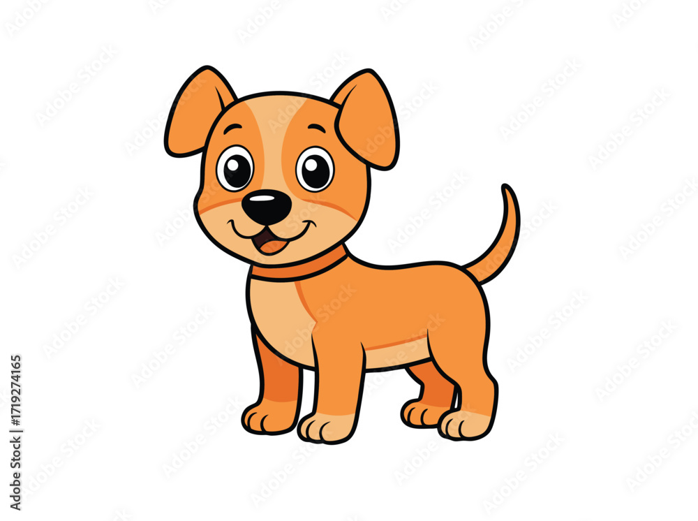 Obraz premium adorable, animal, art, breed, canine, cartoon, character, collar, creature, cute, design, digital, dog, dog lover, dog portrait, domestic, drawing, ears, flat, friendly, fun, funny, fur, graphic, happ