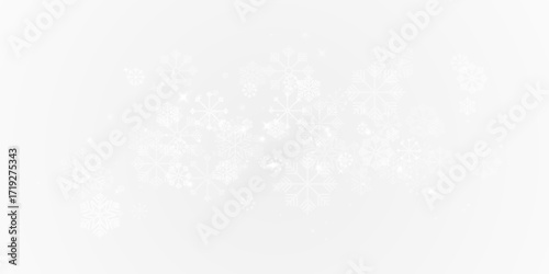 Εκτύπωση καμβά Realistic snowflake snowfall PNG overlay, frosty winter snow effect with transparent shine for Christmas and holiday design