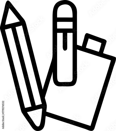 stationery signs vector outline icon on white or transparent background. branding or advertising or company outline icons. Printable sticker.